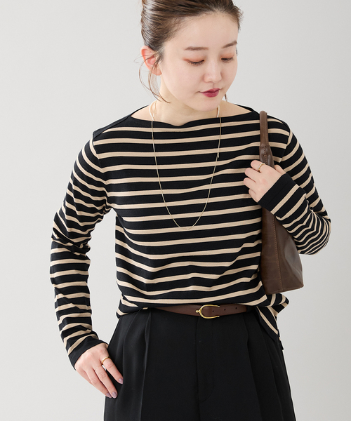 追加》SEATTLE度詰めボーダーボートネックニット（ニット/セーター