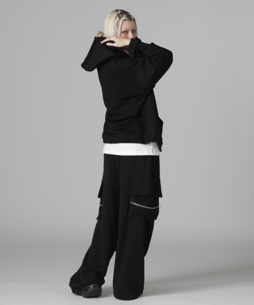 DANKE SCHON(ダンケシェーン)の「【WEB&DEPOT限定】DankeSchon/ダンケシェーン/SWEAT SHORT ZIPHOODIE(パーカー・レディース・グレー/ブラック・L/M/S)」の3枚目の写真