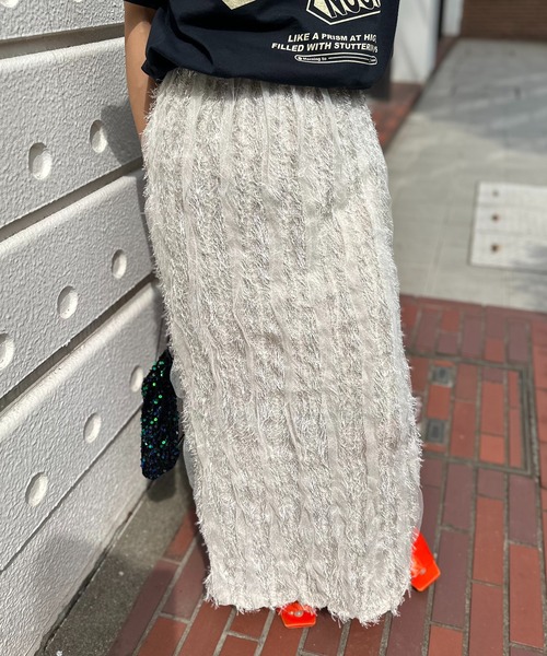 アイボリー　※ウエストを内側に折り返して着用
model:154cm 着用サイズ:FREE