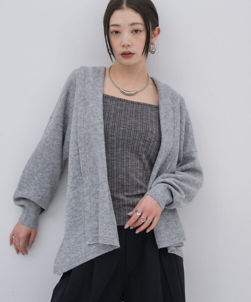kivi(キヴィ)の「topper cardigan(カーディガン/ボレロ・レディース・ライトグレー/ブルー/ナチュラル・FREE)」の5枚目の写真