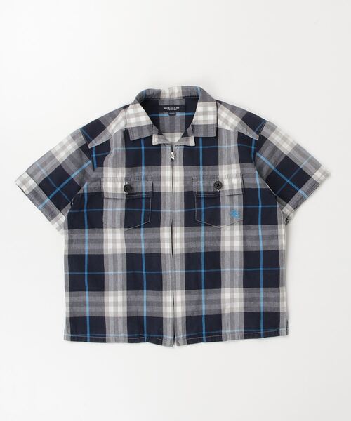 BURBERRY CHILDREN 半袖チェックシャツ 92cm バーバリーチルドレン 半袖チェック シャツ ベージュ 美品 BURBERRY