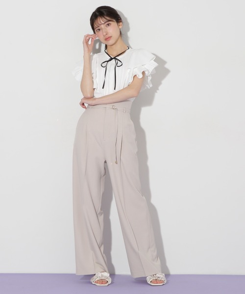 JILL by JILL STUART（ジルバイジルスチュアート）の「〈セットアップ対応〉サマーツイルワイドパンツ（その他パンツ・レディース・グレー/ブルー/ベージュ・SMALL/MEDIUM）」の3枚目の写真