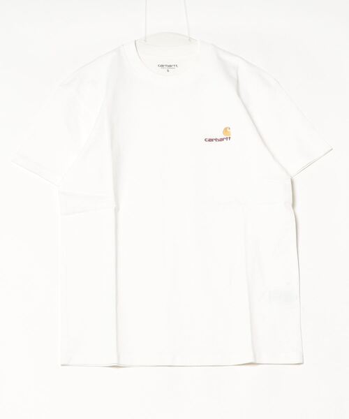 Carhartt WIP(カーハートダブリューアイピー)の「S/S AMERICAN SCRIPT T-SHIRT(Tシャツ/カットソー・メンズ・ホワイト/キナリ/ブラック・MEDIUM/SMALL/X-LARGE/LARGE)」の2枚目の写真