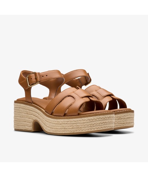 Clarks（クラークス）の「Coledale Strap / コールデールストラップ（タンレザー）（サンダル・レディース・ブラウン・UK6/UK5.5/UK5/UK4.5/UK4/UK3.5/UK3）」の4枚目の写真