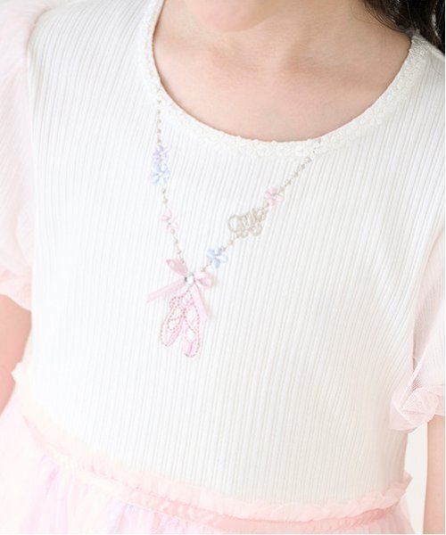 【美品】今季 メゾピアノ　フローラルバレエ柄ドッキングワンピース　90センチ フローラルバレエ柄 ドッキングワンピース(90cm ライト ピンク