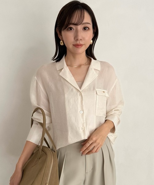 【新品】anuans シアーテーラードシャツ コーラル アニュアンス anuans シアーテーラードシャツ （CORAL