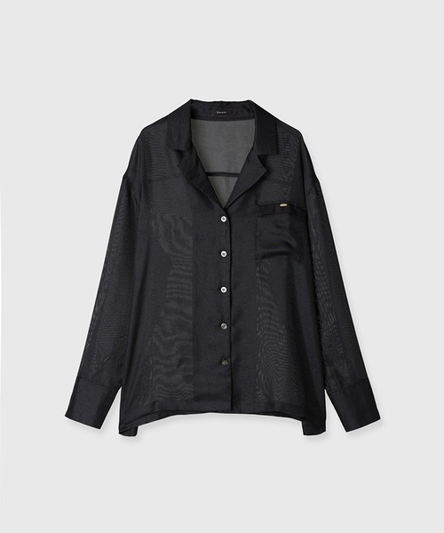 【yk】アニュアンス　シアーテーラードシャツ　BLK Sサイズ シアーテーラードシャツ（シャツ/ブラウス）｜anuans（ア