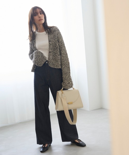 Mila Owen(ミラオーウェン)の「【WEB限定カラー】キャンバスショルダー付きメタルバッグ(ショルダーバッグ・レディース・オリーブ/ブラック/アイボリー/ダークブラウン・FREE)」の5枚目の写真