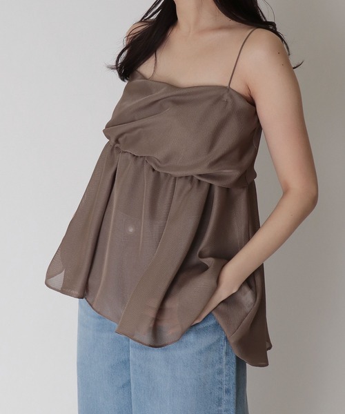 DRESSLAVE（ドレスレイブ）の「B7 / sheer peplum cami blouse(シアーペプラムキャミブラウス)（キャミソール・レディース・ブラウン/ブラック・38）」の3枚目の写真