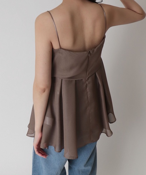 DRESSLAVE（ドレスレイブ）の「B7 / sheer peplum cami blouse(シアーペプラムキャミブラウス)（キャミソール・レディース・ブラウン/ブラック・38）」の4枚目の写真
