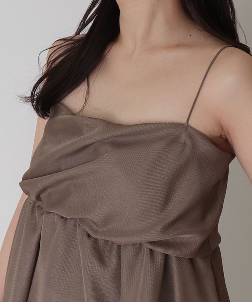 DRESSLAVE（ドレスレイブ）の「B7 / sheer peplum cami blouse(シアーペプラムキャミブラウス)（キャミソール・レディース・ブラウン/ブラック・38）」の5枚目の写真