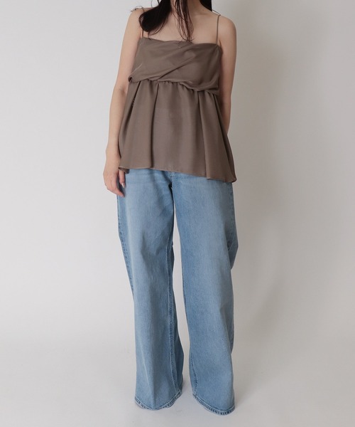 DRESSLAVE（ドレスレイブ）の「B7 / sheer peplum cami blouse(シアーペプラムキャミブラウス)（キャミソール・レディース・ブラウン/ブラック・38）」の7枚目の写真