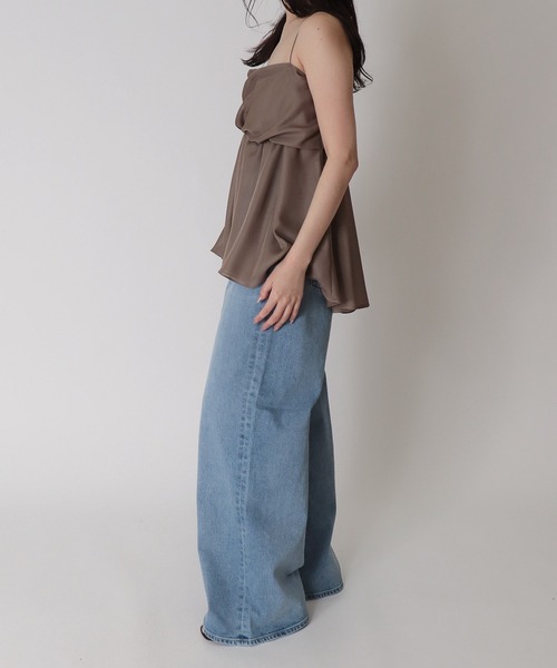 DRESSLAVE（ドレスレイブ）の「B7 / sheer peplum cami blouse(シアーペプラムキャミブラウス)（キャミソール・レディース・ブラウン/ブラック・38）」の8枚目の写真