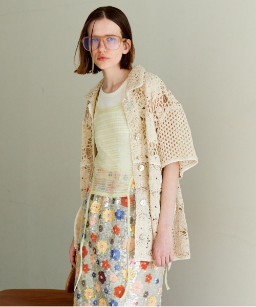 Mixed Lace Oversized Shirt/ミックスレースオーバーシャツ