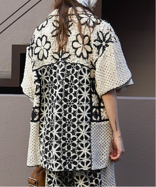 Mixed Lace Oversized Shirt/ミックスレースオーバーシャツ