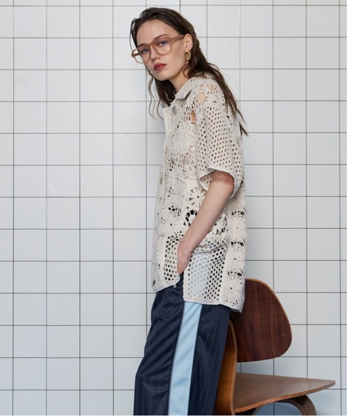 Mixed Lace Oversized Shirt/ミックスレースオーバーシャツ