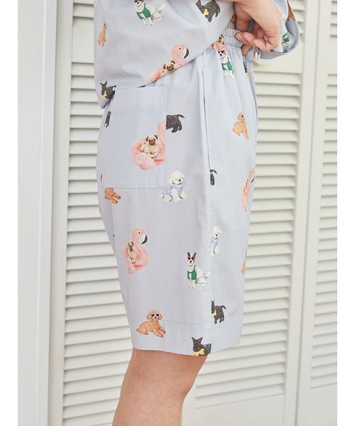 セール】【UNISEX】SUMMER DOG総柄ハーフパンツ（ルームウェア