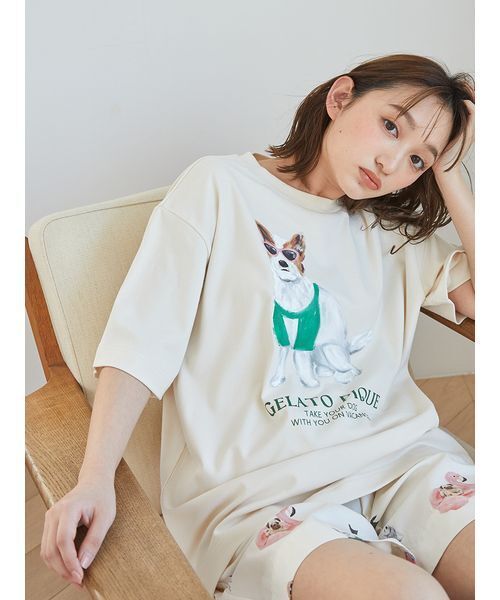 セール】【UNISEX】SUMMER DOG総柄ハーフパンツ（ルームウェア