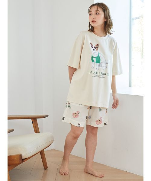 セール】【UNISEX】SUMMER DOG総柄ハーフパンツ（ルームウェア