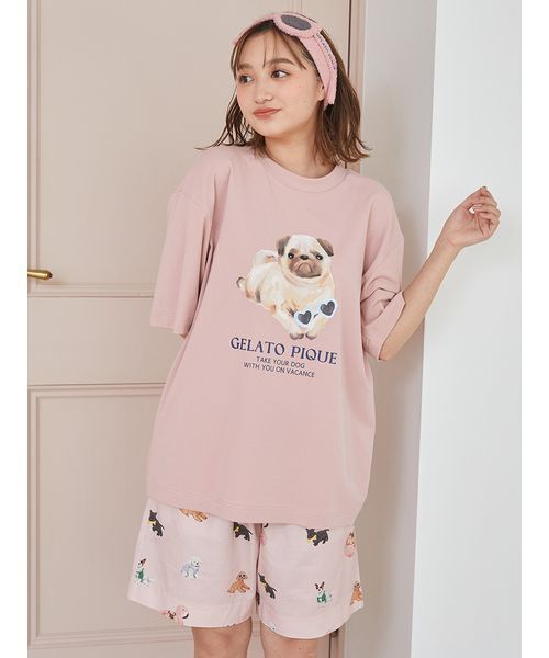 セール】【UNISEX】SUMMER DOG総柄ハーフパンツ（ルームウェア