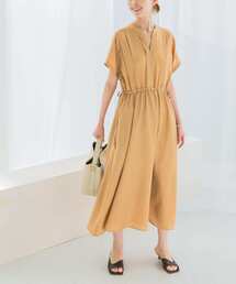 URBAN RESEARCH ROSSO WOMEN | ウォッシャブルセミシアーキーネックワンピース(ワンピース)