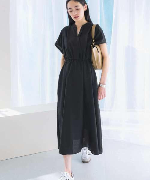 ウォッシャブルセミシアーキーネックワンピース（ワンピース