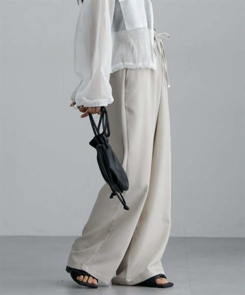 nissen（ニッセン）の「麻調合繊素材スラックスパンツ（スラックス・レディース・アイボリー/ブラック/グレー・M/L）」の22枚目の写真