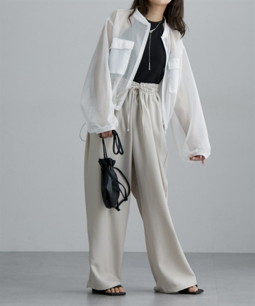 nissen（ニッセン）の「麻調合繊素材スラックスパンツ（スラックス・レディース・アイボリー/ブラック/グレー・M/L）」の21枚目の写真