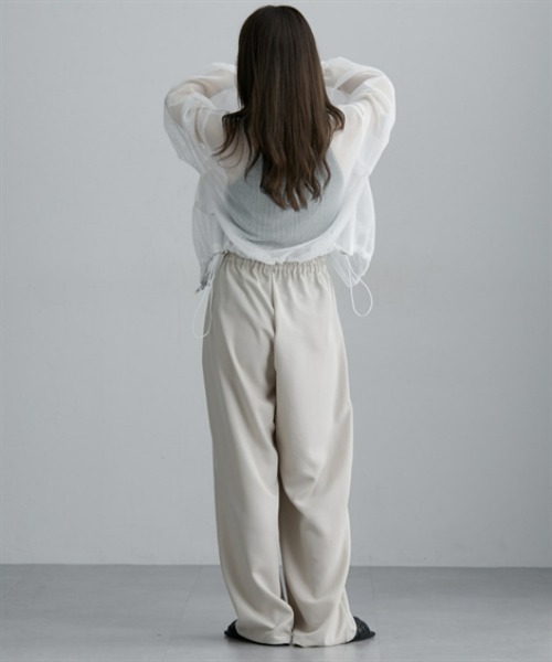 nissen（ニッセン）の「麻調合繊素材スラックスパンツ（スラックス・レディース・アイボリー/ブラック/グレー・M/L）」の20枚目の写真