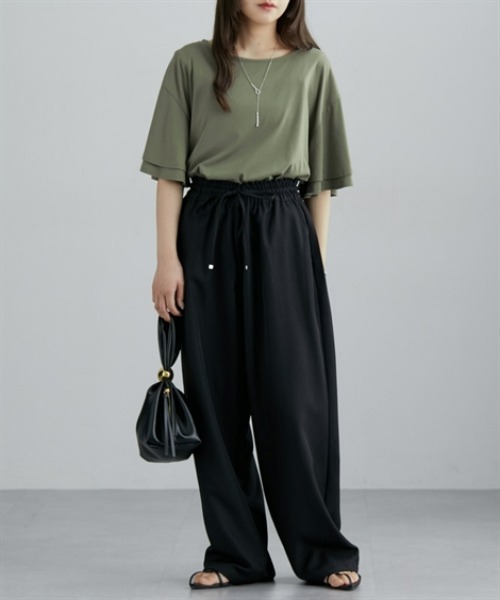 nissen（ニッセン）の「麻調合繊素材スラックスパンツ（スラックス・レディース・アイボリー/ブラック/グレー・M/L）」の16枚目の写真