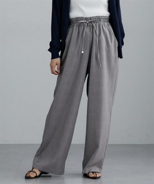 nissen（ニッセン）の「麻調合繊素材スラックスパンツ（スラックス・レディース・アイボリー/ブラック/グレー・M/L）」の14枚目の写真