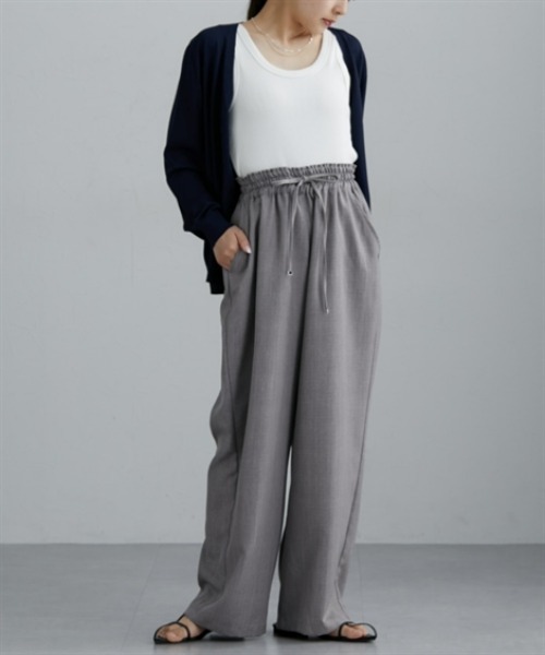 nissen（ニッセン）の「麻調合繊素材スラックスパンツ（スラックス・レディース・アイボリー/ブラック/グレー・M/L）」の13枚目の写真