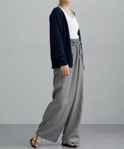 nissen（ニッセン）の「麻調合繊素材スラックスパンツ（スラックス・レディース・アイボリー/ブラック/グレー・M/L）」の11枚目の写真