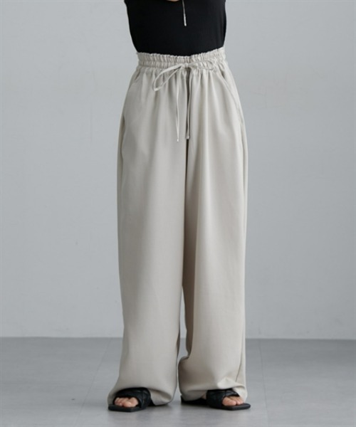 nissen（ニッセン）の「麻調合繊素材スラックスパンツ（スラックス・レディース・アイボリー/ブラック/グレー・M/L）」の10枚目の写真