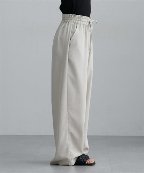 nissen（ニッセン）の「麻調合繊素材スラックスパンツ（スラックス・レディース・アイボリー/ブラック/グレー・M/L）」の9枚目の写真