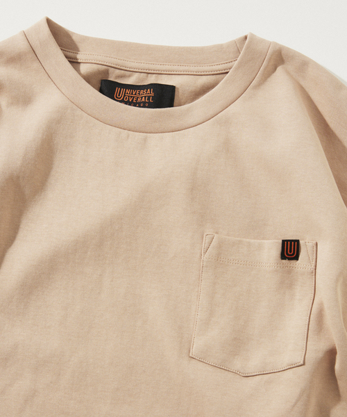 JOURNAL STANDARD relume(ジャーナルスタンダード レリューム)の「UNIVERSAL OVERALL/ユニバーサルオーバーオール 別注 ポンチTシャツ(Tシャツ/カットソー・メンズ・ブラック/チャコールグレー/ホワイト/ベージュ系その他/ブルー系その他・SMALL/MEDIUM/LARGE)」の4枚目の写真