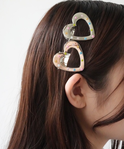 POETTE ハート型ヘアクリップ、ヘアオイルとポーチのセット POETTE ハート型ヘアクリップ、ヘアオイルとポーチのセット
