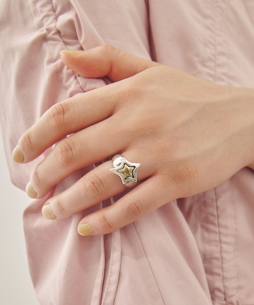GOLDY（ゴールディ）の「ヴィンテージ レイヤード スター リング（リング・レディース・シルバー/シルバー×ゴールド/ゴールド・FREE）」の7枚目の写真