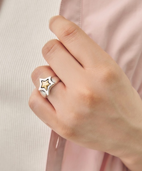 GOLDY（ゴールディ）の「ヴィンテージ レイヤード スター リング（リング・レディース・シルバー/シルバー×ゴールド/ゴールド・FREE）」の8枚目の写真