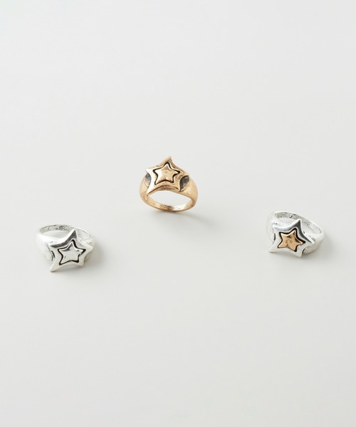 GOLDY（ゴールディ）の「ヴィンテージ レイヤード スター リング（リング・レディース・シルバー/シルバー×ゴールド/ゴールド・FREE）」の12枚目の写真