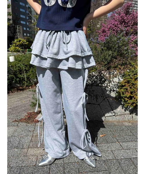 WC(ダブル シー)の「スカートレイヤードスウェットパンツ(スウェットパンツ・レディース・グレー/ブラック・FREE)」の16枚目の写真