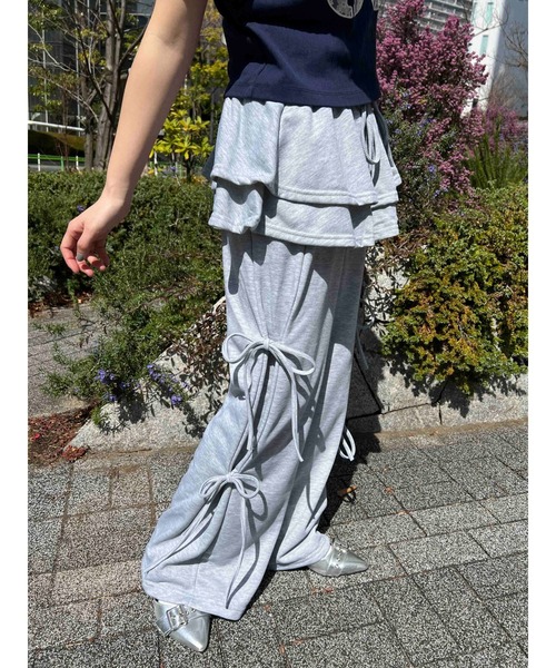 WC(ダブル シー)の「スカートレイヤードスウェットパンツ(スウェットパンツ・レディース・グレー/ブラック・FREE)」の17枚目の写真