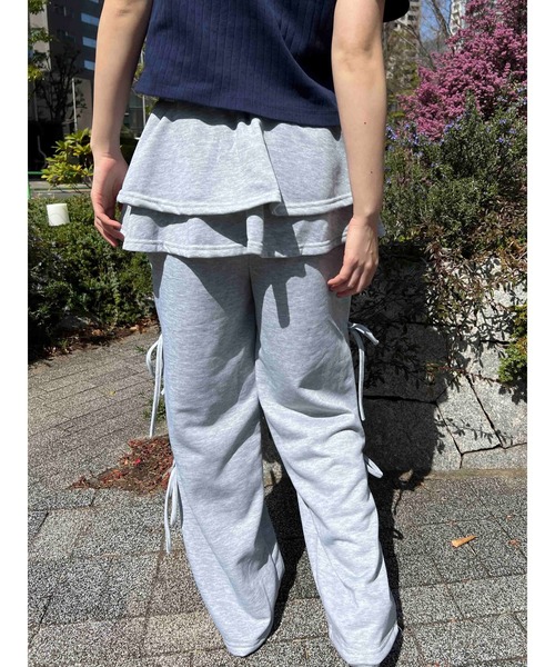 WC(ダブル シー)の「スカートレイヤードスウェットパンツ(スウェットパンツ・レディース・グレー/ブラック・FREE)」の18枚目の写真