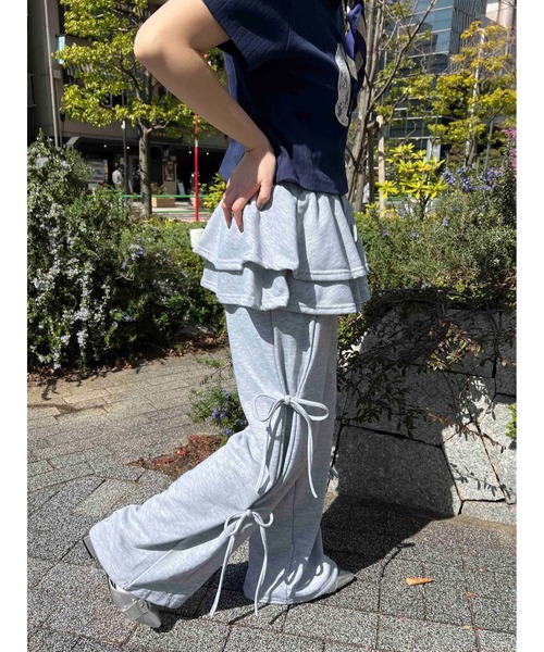 WC(ダブル シー)の「スカートレイヤードスウェットパンツ(スウェットパンツ・レディース・グレー/ブラック・FREE)」の19枚目の写真