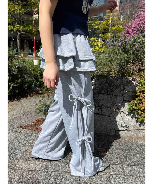 WC(ダブル シー)の「スカートレイヤードスウェットパンツ(スウェットパンツ・レディース・グレー/ブラック・FREE)」の21枚目の写真