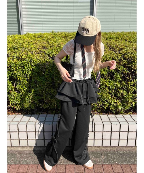 WC(ダブル シー)の「スカートレイヤードスウェットパンツ(スウェットパンツ・レディース・グレー/ブラック・FREE)」の11枚目の写真