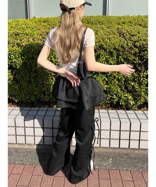 WC(ダブル シー)の「スカートレイヤードスウェットパンツ(スウェットパンツ・レディース・グレー/ブラック・FREE)」の13枚目の写真