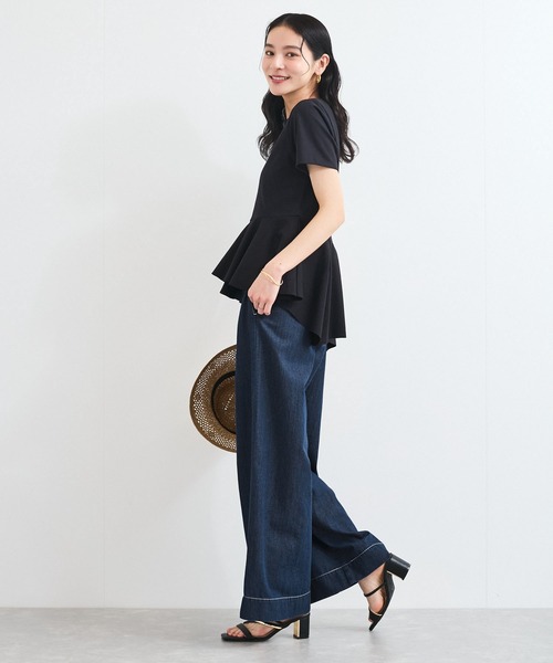 VIS（ビス）の「タックデザインリラックスデニムパンツ（デニムパンツ・レディース・ブルー/サックスブルー・S/M）」の6枚目の写真