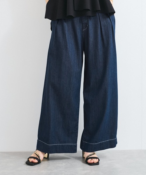 VIS（ビス）の「タックデザインリラックスデニムパンツ（デニムパンツ・レディース・ブルー/サックスブルー・S/M）」の7枚目の写真