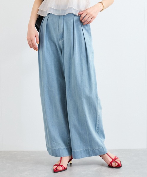 VIS（ビス）の「タックデザインリラックスデニムパンツ（デニムパンツ・レディース・ブルー/サックスブルー・S/M）」の17枚目の写真